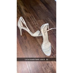 Lulus suede nude heels